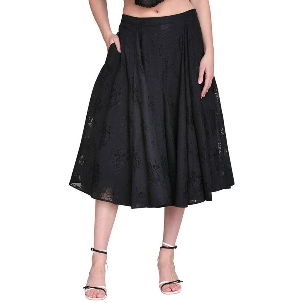 Avec Les Filles Womens  Godet Maxi Skirt